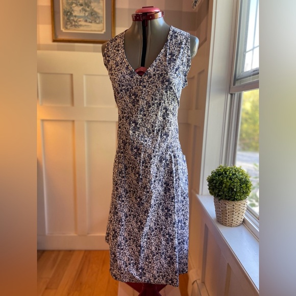 Vintage Cotton Blue Floral Women's Dress Size Medium - Picture 7 of 9